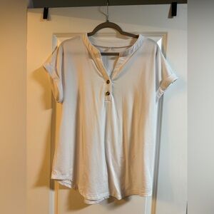 Women's White Button-Up Tee